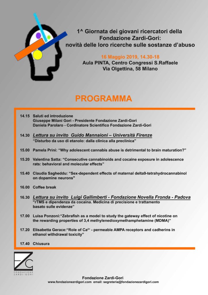 Programma 1° giornata dei giovani ricercatori della Zardi Gori